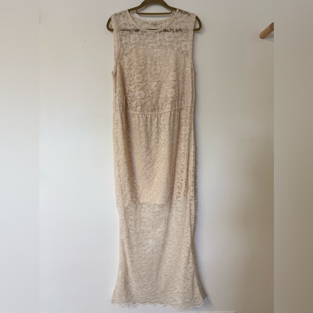 River Island Cream Floral Lace Maxi Beach Dress Sz.6/8 Wedding Cocktail Resort